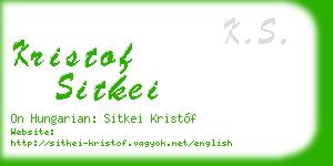 kristof sitkei business card